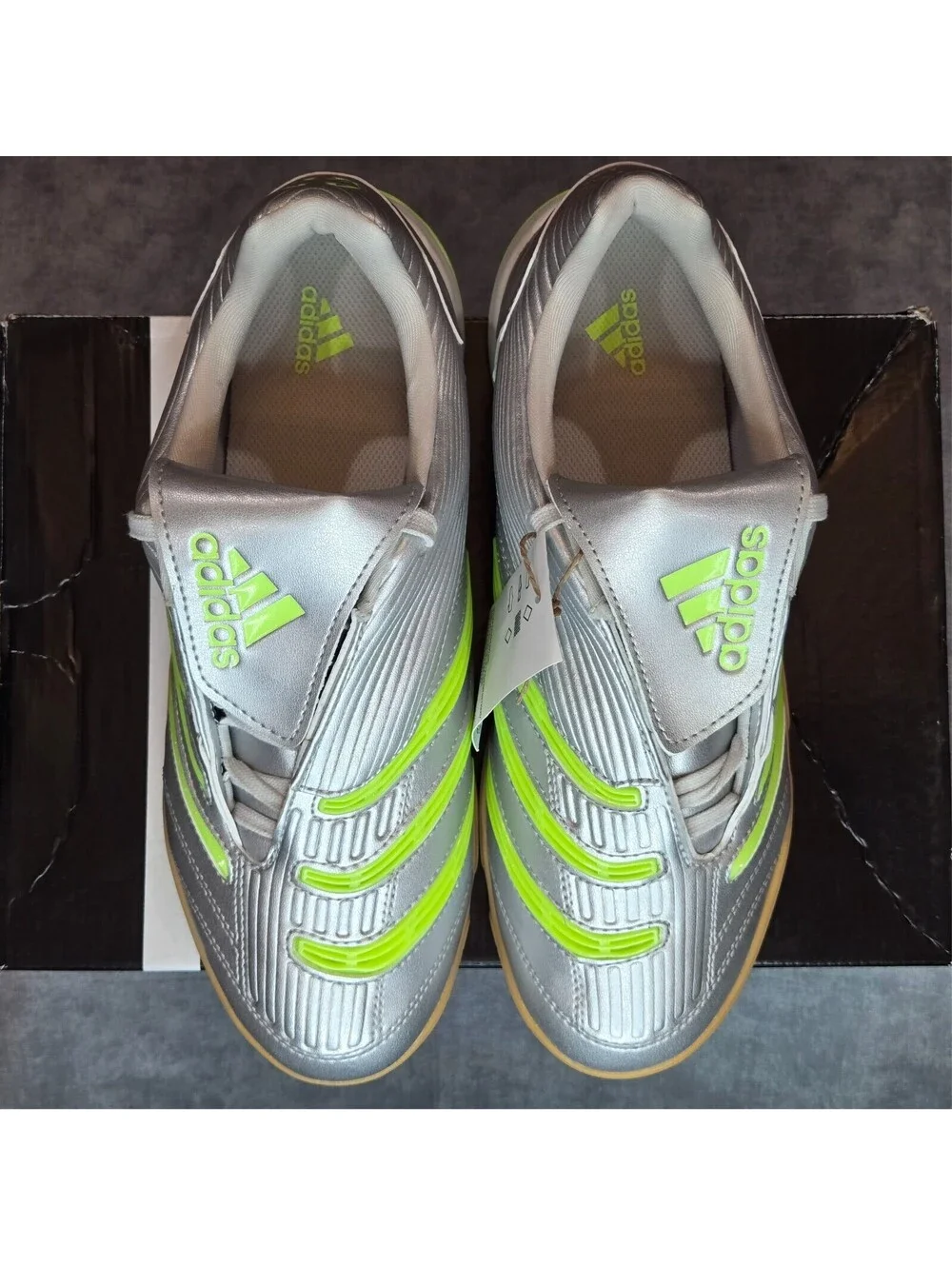 adidas Predator Sala - Metallic Silver/ Signal Green (JR1636) Women's 7.5 NEW